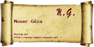 Moser Géza névjegykártya