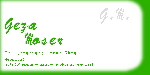 geza moser business card